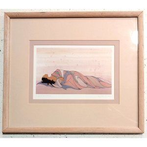 Ioyan Mani Watercolor "NIGHT'S PROTECTION" Pencil Tilted 13X15" Signed & Framed